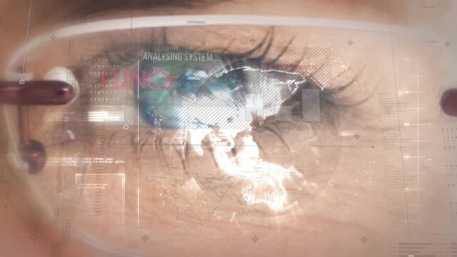 Animation of data processing over eye