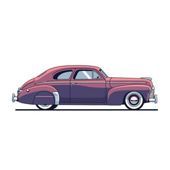 Fototapeta premium Vintage Automobile Side Profile, Classic Car Illustration, Retro Vehicle Design