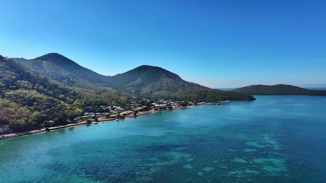 Spectacular aerial footage of Palm Island Queensland Australia