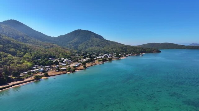 Spectacular aerial footage of Palm Island Queensland Australia