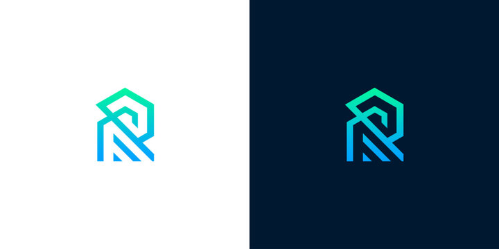 Modern Abstract Geometric Letter R Logo Design