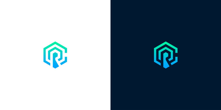 Abstract geometric hexagon logo with a minimalist tech-inspired design, representing innovation and connectivity