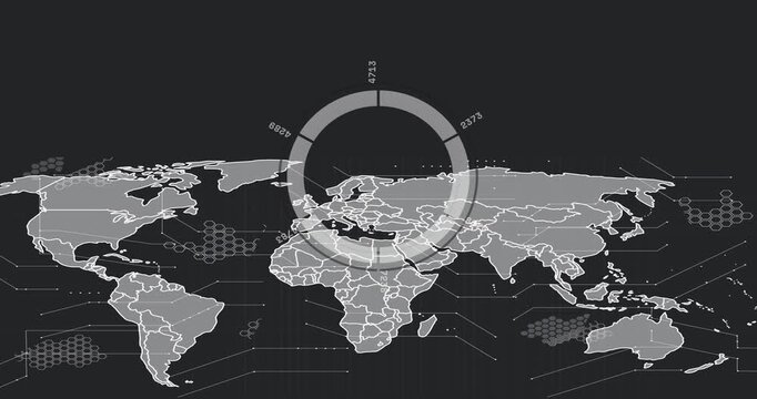 HUD ring appearing above Eurasia causing rotating segments, labels updating, showing cyclical data