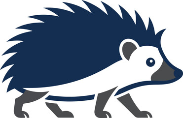 vector Minimalist logo Spiky hedgehog walking profile silhouette illustration © Nabil