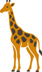 vector Minimalist logo Tall giraffe standing profile silhouette illustration © Nabil