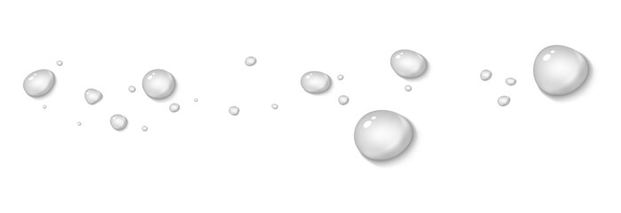Realistic water drops PNG. Drops on surfaces, glass or windows after rain or from condensation. Water drops on an isolated transparent background. © Vitaliy