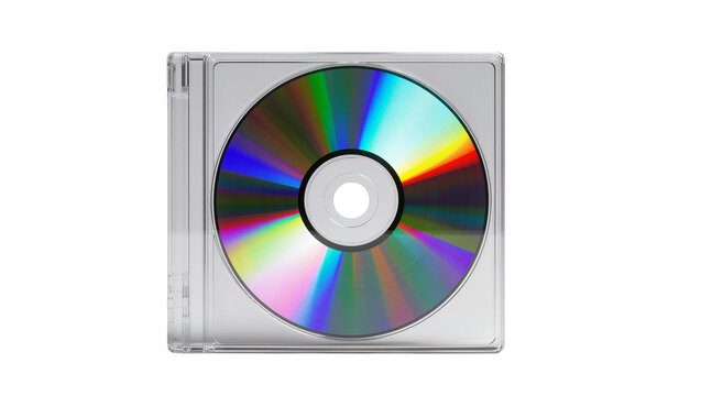 Colorful Compact Disc within Clear Plastic Jewel Case