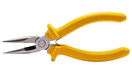 Fototapeta premium Yellow plastic handled long nose pliers with steel jaws
