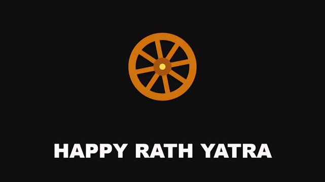 A symbolic wooden chariot wheel illustration celebrating the traditional Hindu festival of Rath Yatra