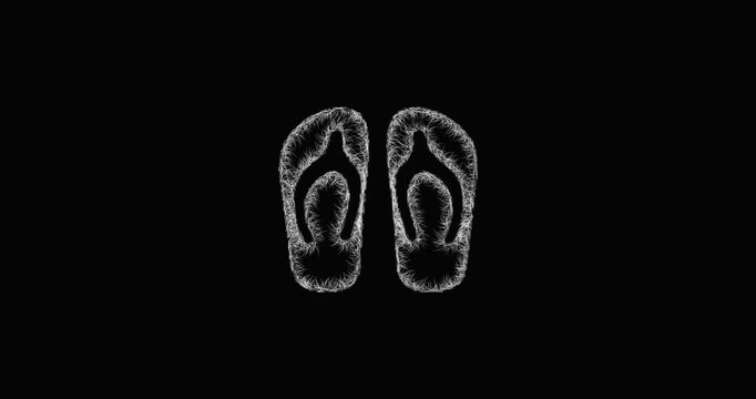 Sketch sandals icon animation - smooth progressive reveal