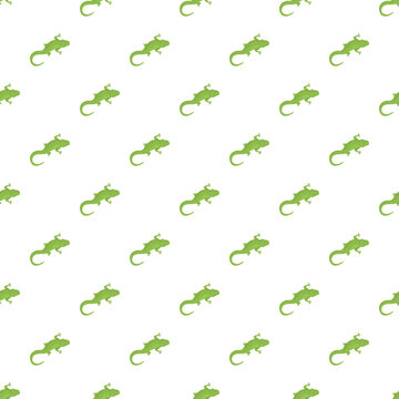 Green lizard silhouette creating a repeating pattern on a white background