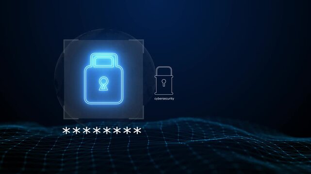 user authentication interface with password and cybersecurity, secure login, identity verification, data protection, access control, modern business security technology.