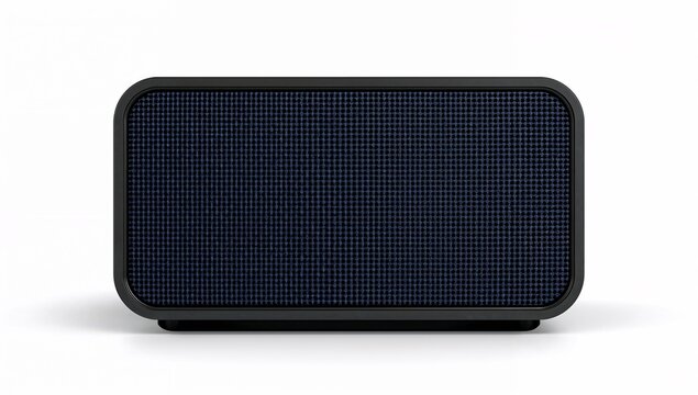 Radio Speaker Box with Woven Fabric Grille, Hyperrealistic Audio Equipment Isolated on White Background, 8K