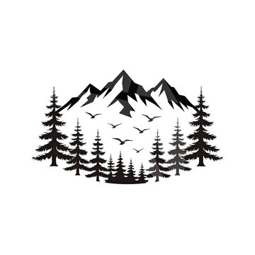 christmas trees in the mountains