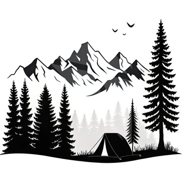 camping in the mountains