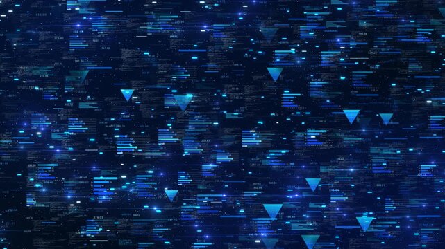 Abstract Financial Market Data Digital Information Flow Financial Data Market Glitch charts, numeric data points in digital space. Perfect for fintech, stock market analysis, big data visualization