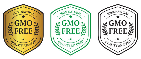 Obraz premium GMO free stamp icon set badges 