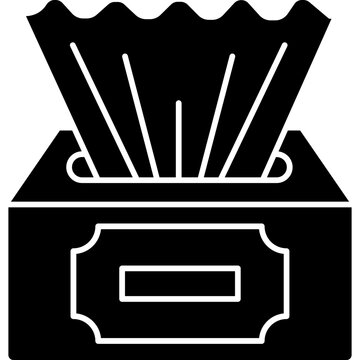 Tissue Box Icon Glyph Style Facial Paper Napkin Hygiene Symbol