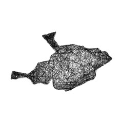 Fototapeta premium Sketch Al Jawf outline map design
