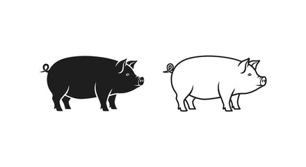 Fototapeta premium Pigs Comparison Visual Guide for Kids Farmers Vector