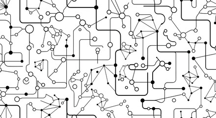 Obraz premium An abstract graphic representing interconnectedness and complex systems. Ideal for illustrating technology, data, and communication concepts in modern