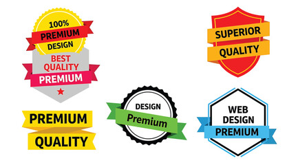 Fototapeta premium Set of premium quality and web design badges and labels