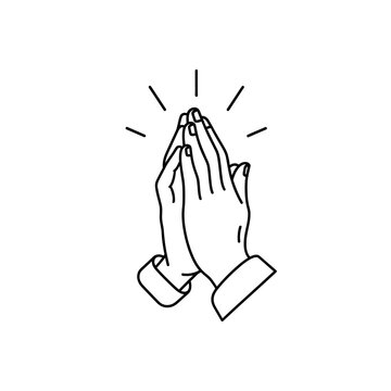 Hands together in prayer gesture.