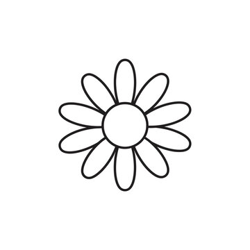 Simple line drawing of a flower.