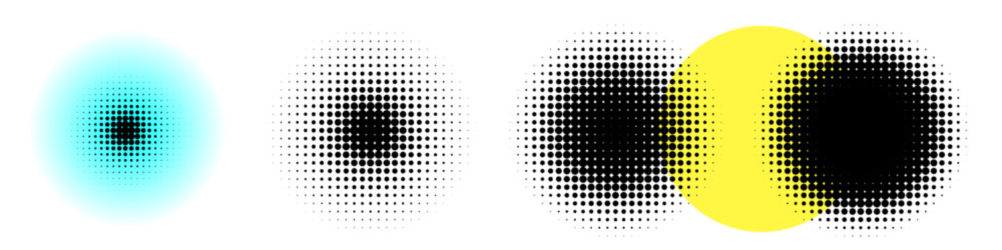 Halftone circle dot pattern, round y2k gradient