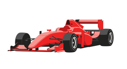 Obraz premium Red Formula 1 Race Car on White Background