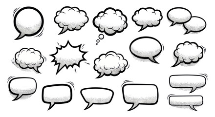 Fototapeta premium Speech Bubbles Collection: Comic Style Speech Balloons for Dialogue and Communication