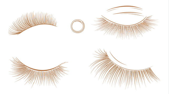 Artistic depiction of eyes with elegant closed lids and long, luscious eyelashes in a neutral tone