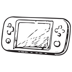 Portable Gaming Console Icon Modern Handheld Device Screen Controller Tech Illustration © RT Studio 1981