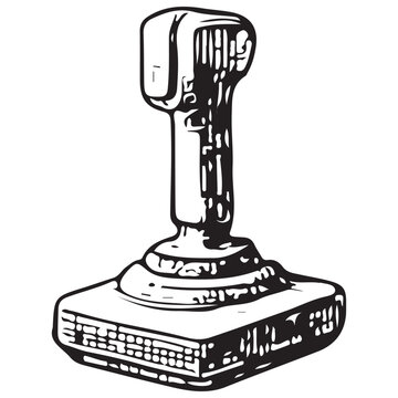 Vintage Arcade Joystick Controller Icon Retro Gaming Console Control Stick Illustration