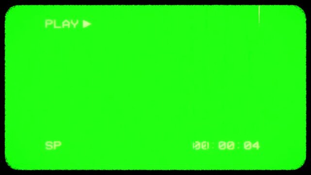 Retro Analog Camcorder Green Screen Recording Playback Control Timer Display Overlay Effect