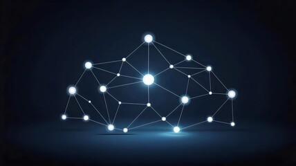 Fototapeta premium Glowing nodes and connection lines – Great for digital networking.