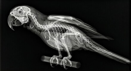 Xray Parrot Skeleton Side View Anatomy © Blushora Sturio