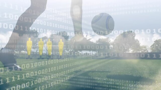 Animation of data processing over diverse football players