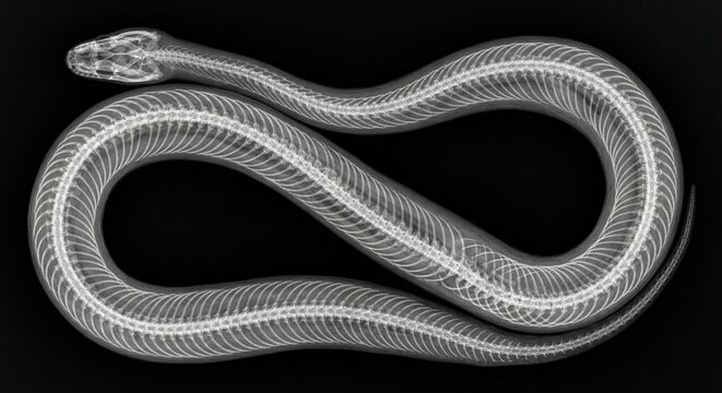 Xray Coiled Snake Skeleton Anatomy
