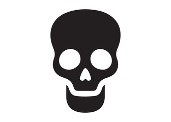 Fototapeta premium skull and crossbones logo silhouette vector, human skull head logo silhouette vector illustration, crossing bones skull silhouette logo, toxic warning logo silhouette design on white background