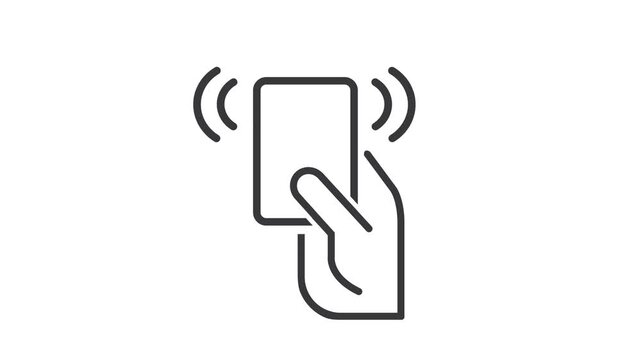 Smart key card contact less pay pass or payWave tap and hand icon for pos terminal and atm.
