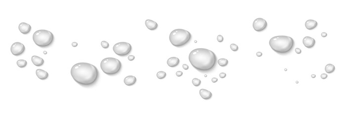 Plakat Realistic water drops PNG. Drops on surfaces, glass or windows after rain or from condensation. Water drops on an isolated transparent background.