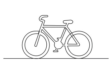 Fototapeta premium Bicycle continuous one line drawing on white background