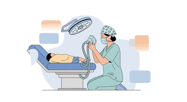 Anesthesiologist Administering Anesthesia to Patient in Operating Room