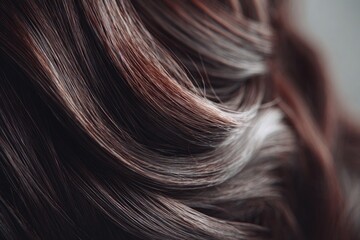 Fototapeta premium Glossy hair strands glow under soft lighting