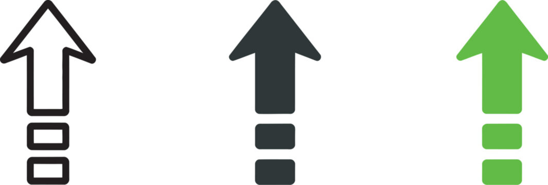 Upgrade arrow icon, increase upward symbol, level up vector illustration, chart boost sign, growth pictogram, success arrow concept, green profit