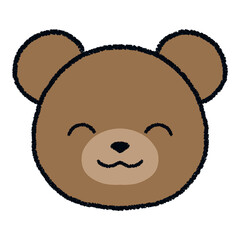 Fototapeta premium cute bear smile face cartoon illustration