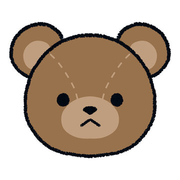 クマ（テディベア）の顔のイラスト