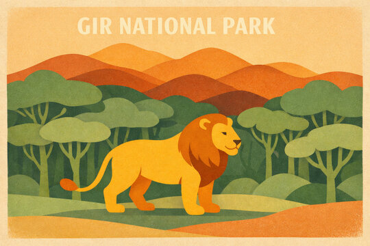 Majestic Lion in Lush African Savanna-(Singa Gagah di Savana Afrika yang Rimbun)