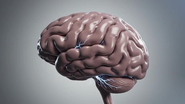Realistic human brain model with electrical activity visualization for neuroscience and medical applications